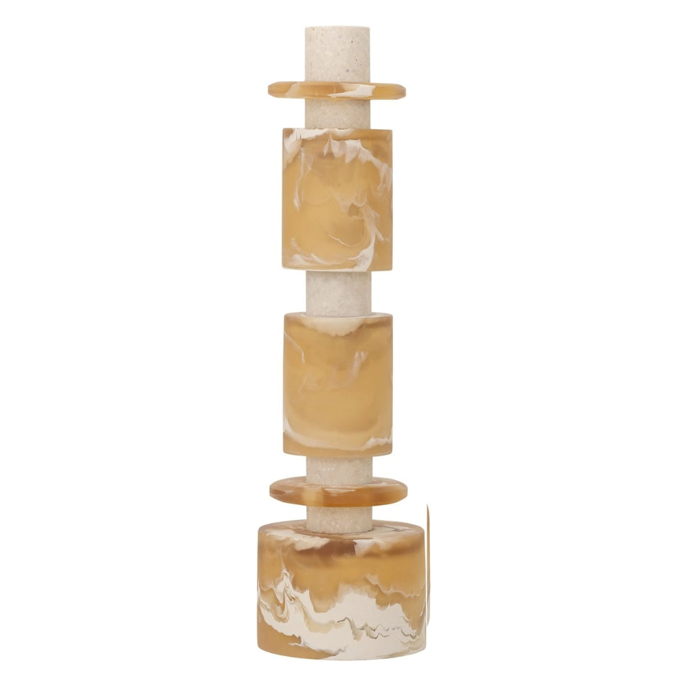 MUST Living Decoratief Beeld Alba Crème Bruin Set van 2