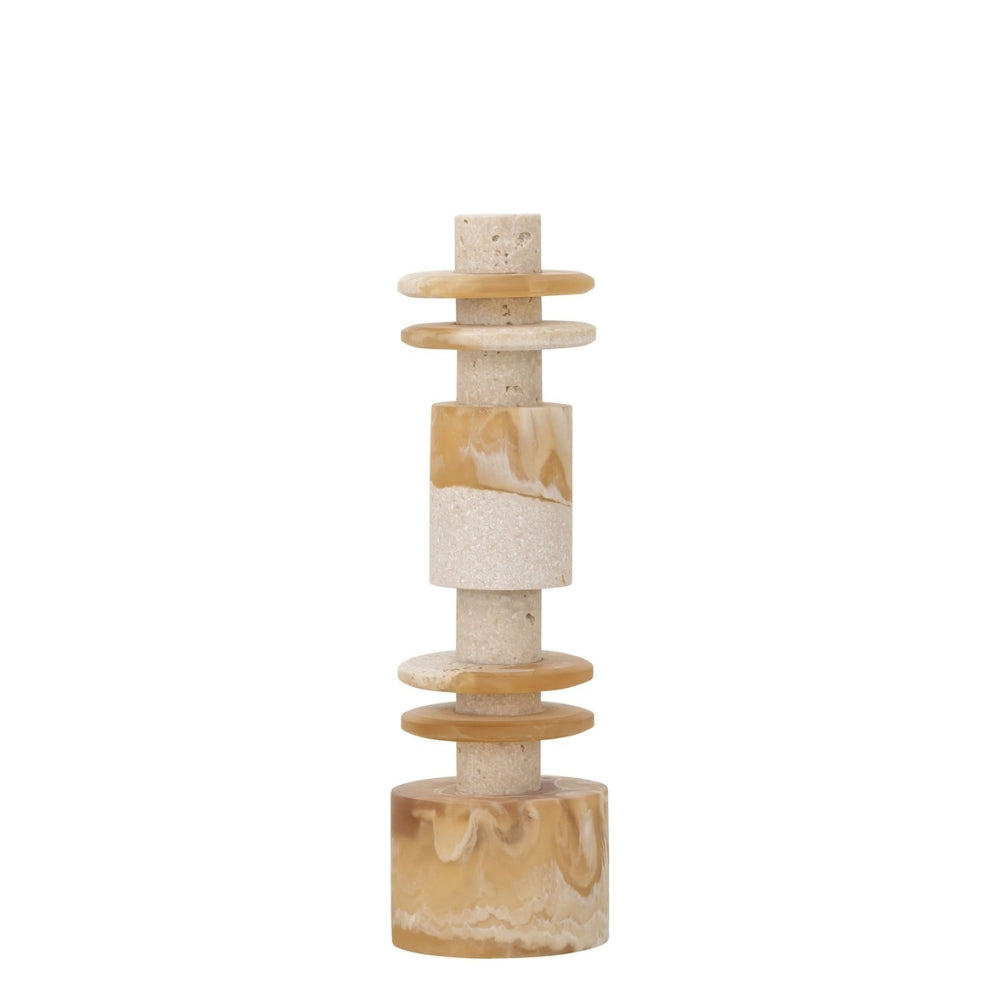 MUST Living Decoratief Beeld Alba Crème Bruin Set van 2
