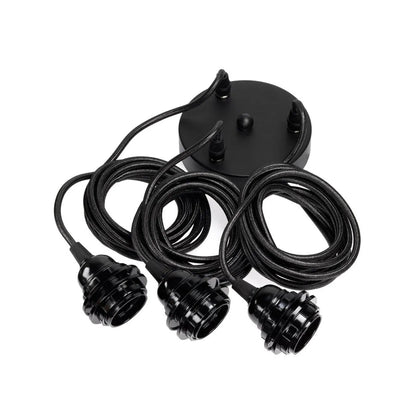 Plafondarmatuur met 3 fittings Zwart Bazar Bizar