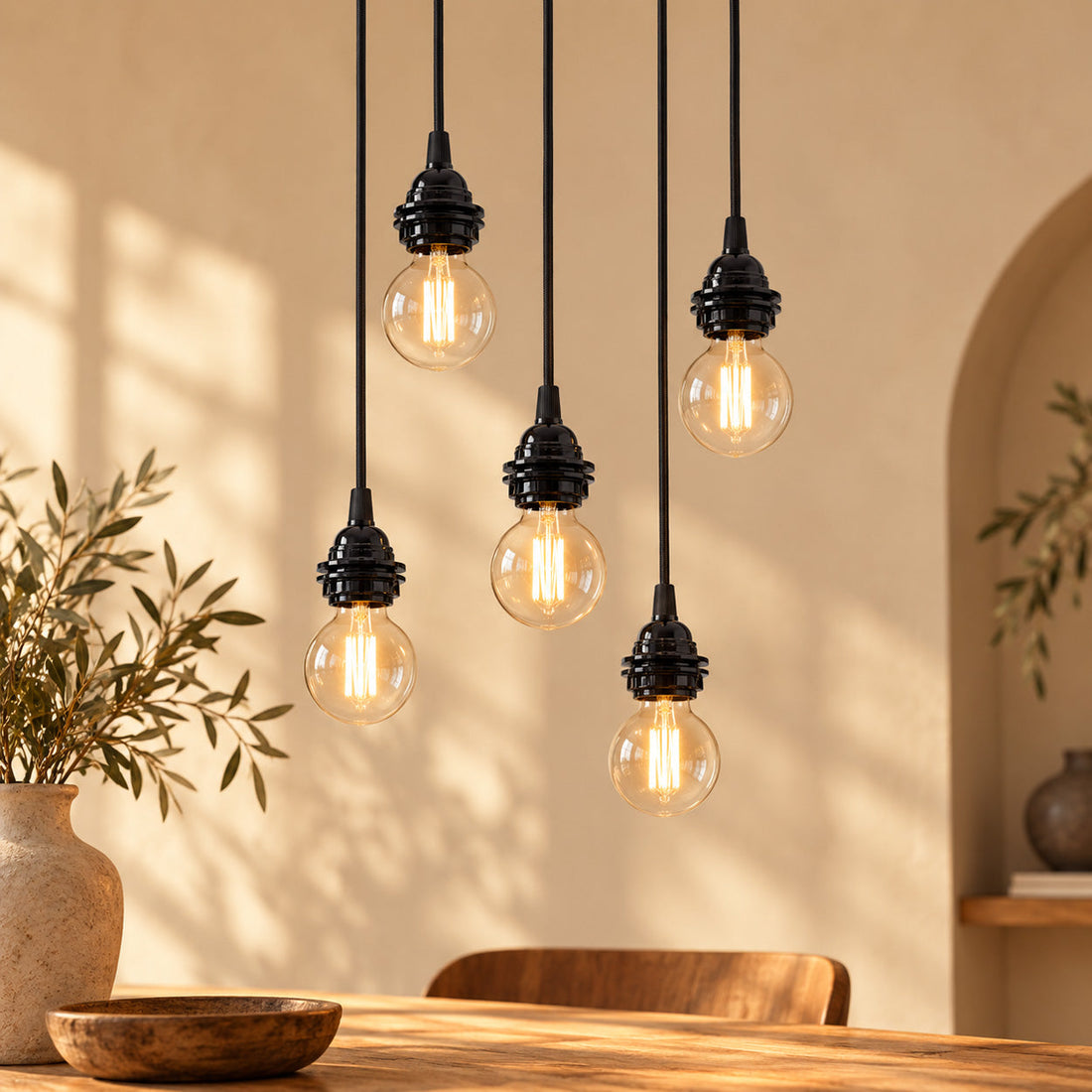 Plafondarmatuur met 5 fittings Zwart Bazar Bizar