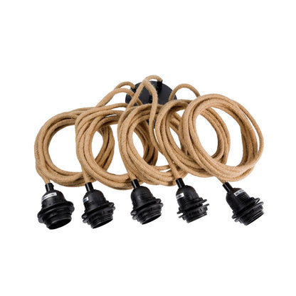 Plafondarmatuur met 5 fittings Naturel Zwart Bazar Bizar