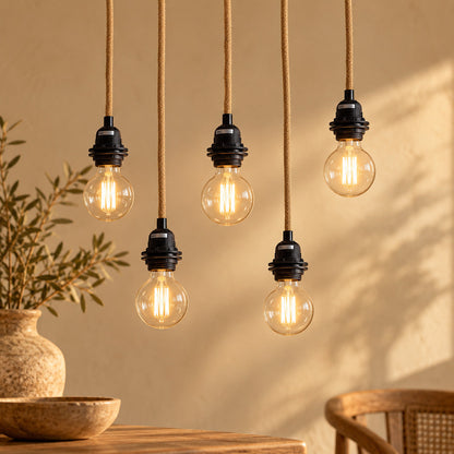 Plafondarmatuur met 5 fittings Naturel Zwart Bazar Bizar