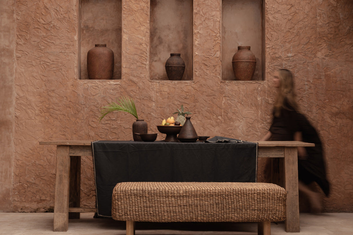 Het Tuscany Tafelkleed - Zwart Naturel - 150x250 Bazar Bizar