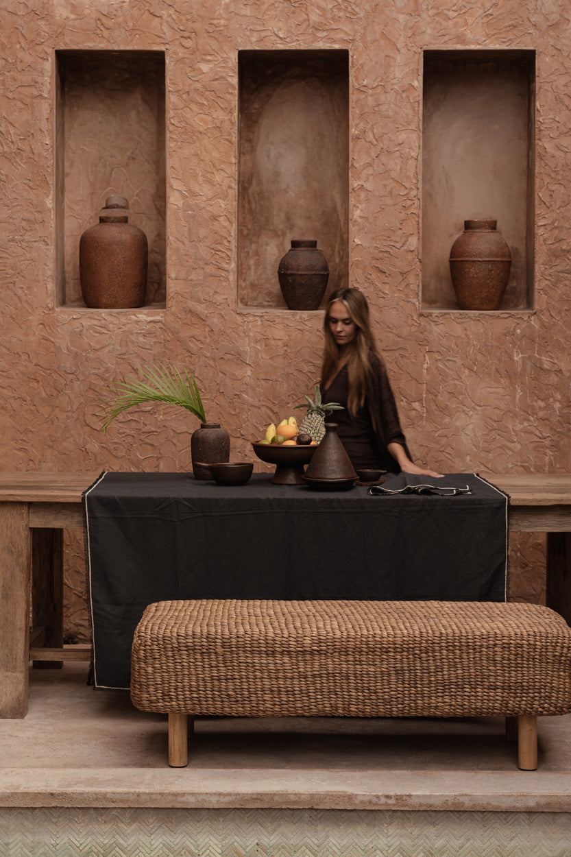 Het Tuscany Tafelkleed - Zwart Naturel - 150x250 Bazar Bizar