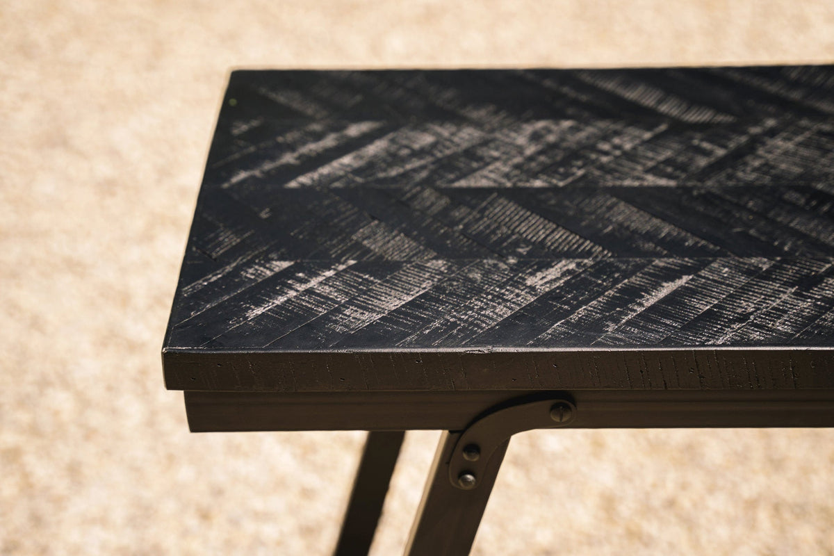 De Visgraat Hoge Tafel - Zwart - 140