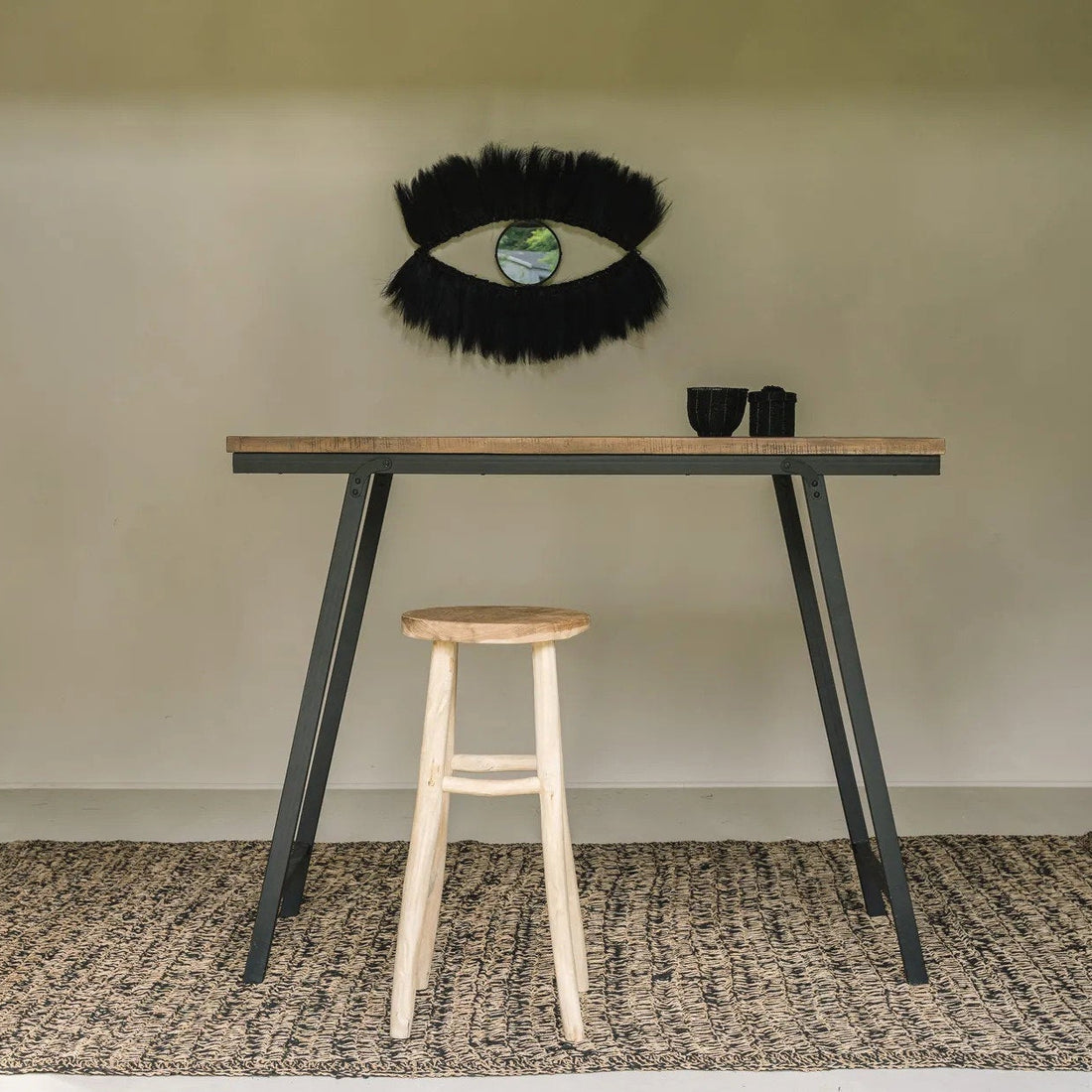 De Black Eye Spiegel - Zwart 100x60cm Bazar Bizar