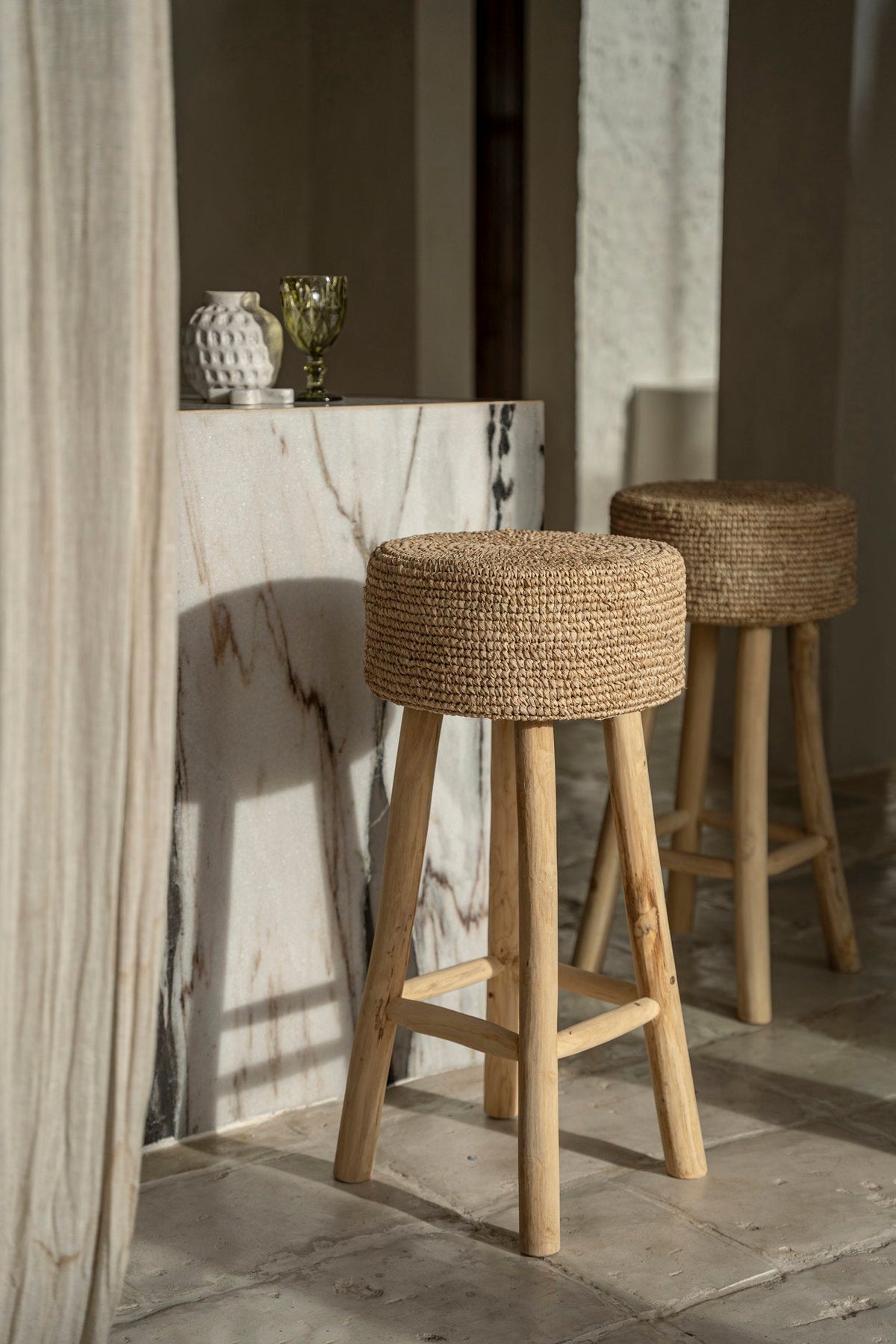 De Raffia Barstoel Bazar Bizar