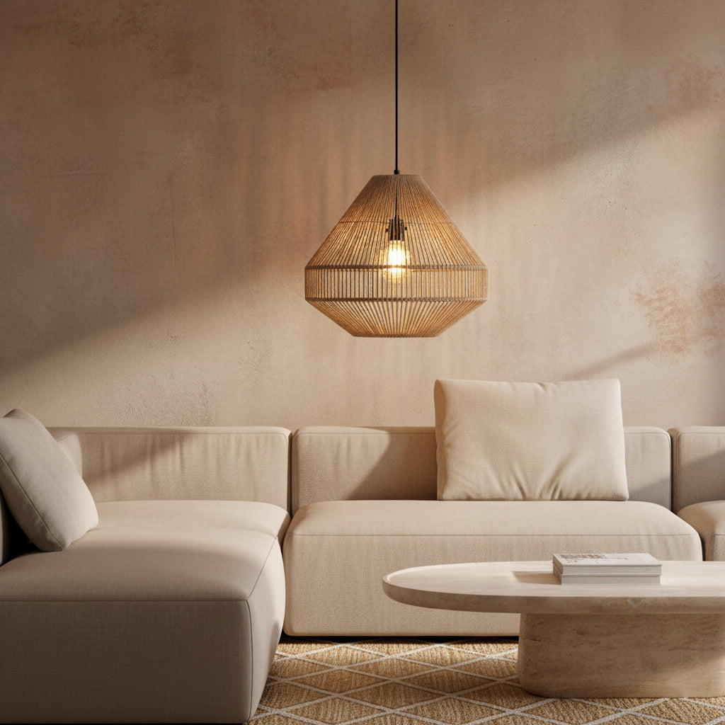 Linea Hanglamp Diamond Naturel Ø44x42cm Raw Materials