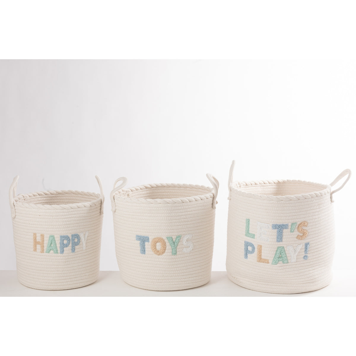Set Van 3 Mand Kinderen Katoen Wit/Lichtblauw J-Line
