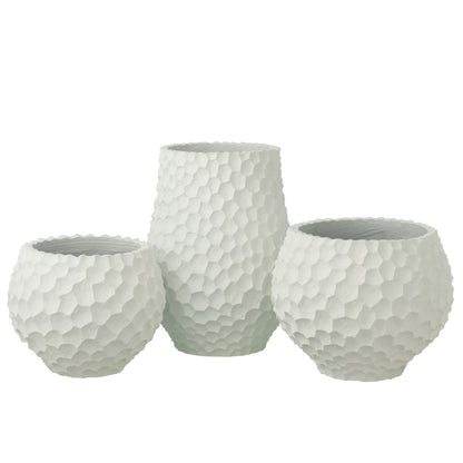 Bloempot Inkepingen + Buiten Zand Wit Large J-Line