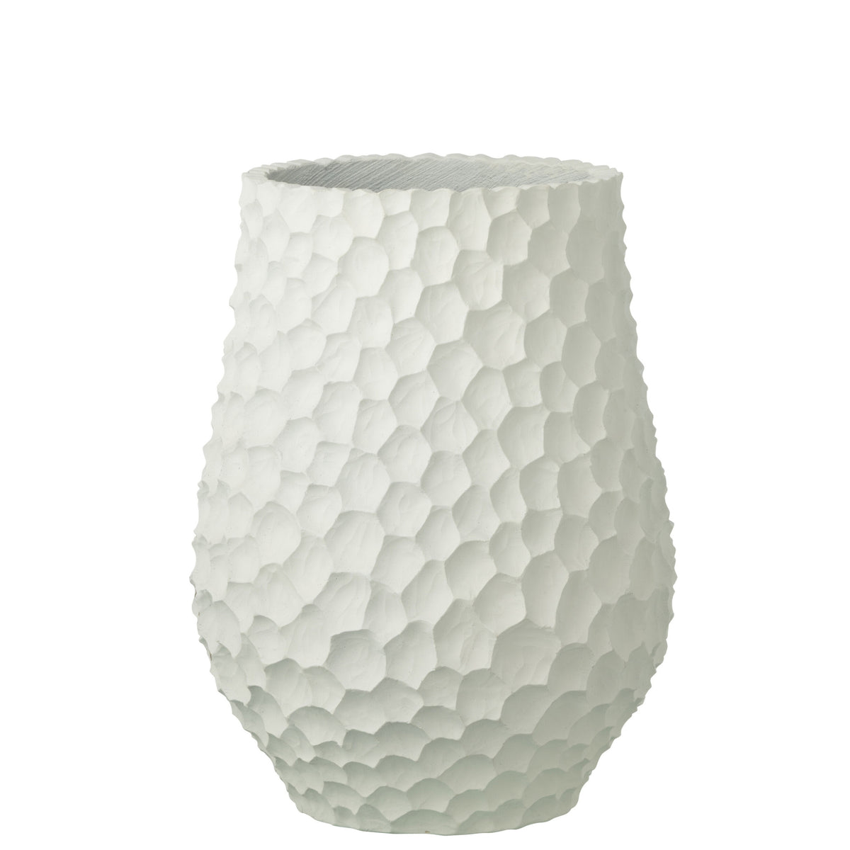 Bloempot Inkepingen + Buiten Zand Wit Large J-Line