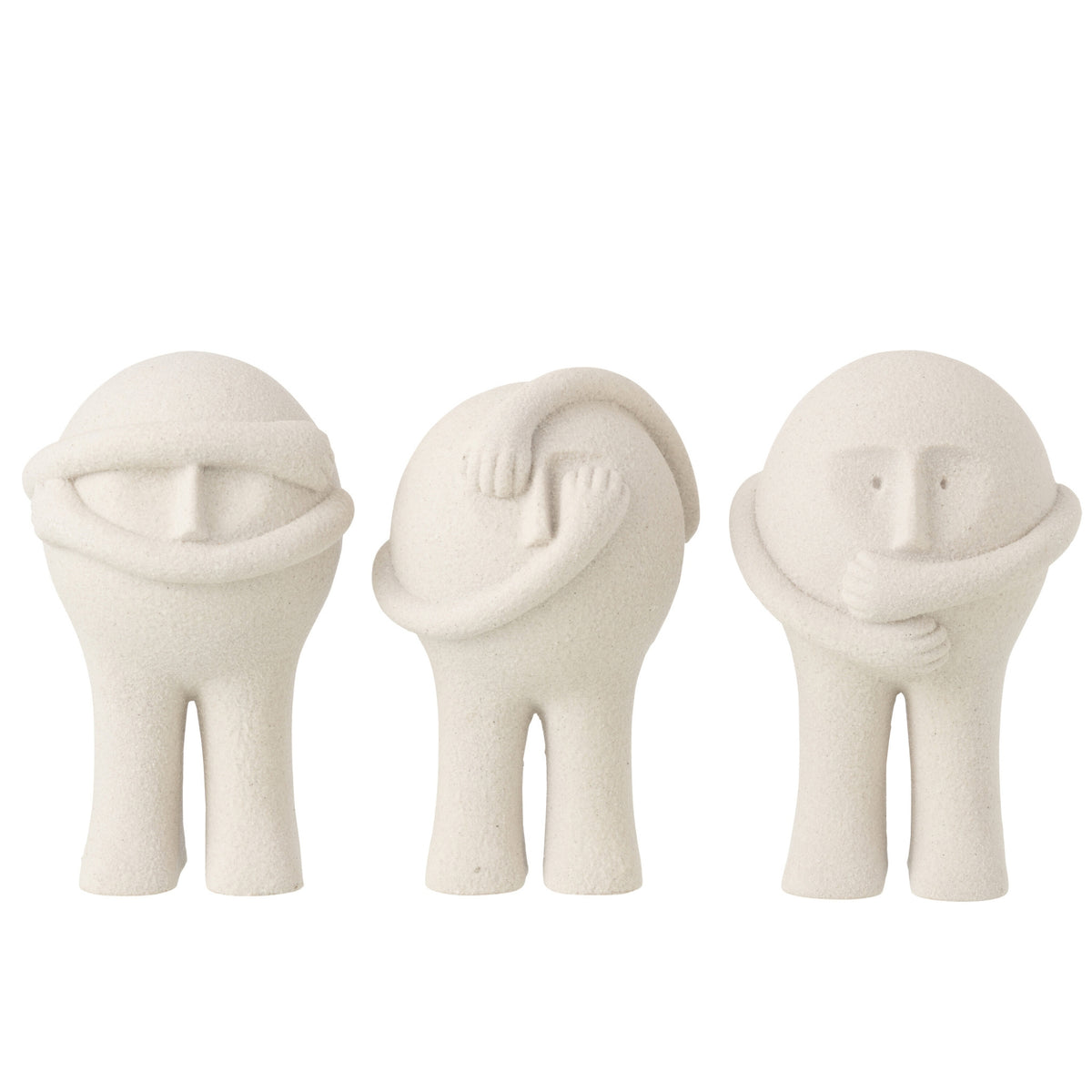 Beeldje Bollie Hars Lichtgrijs Large Assortiment Van 3 J-Line