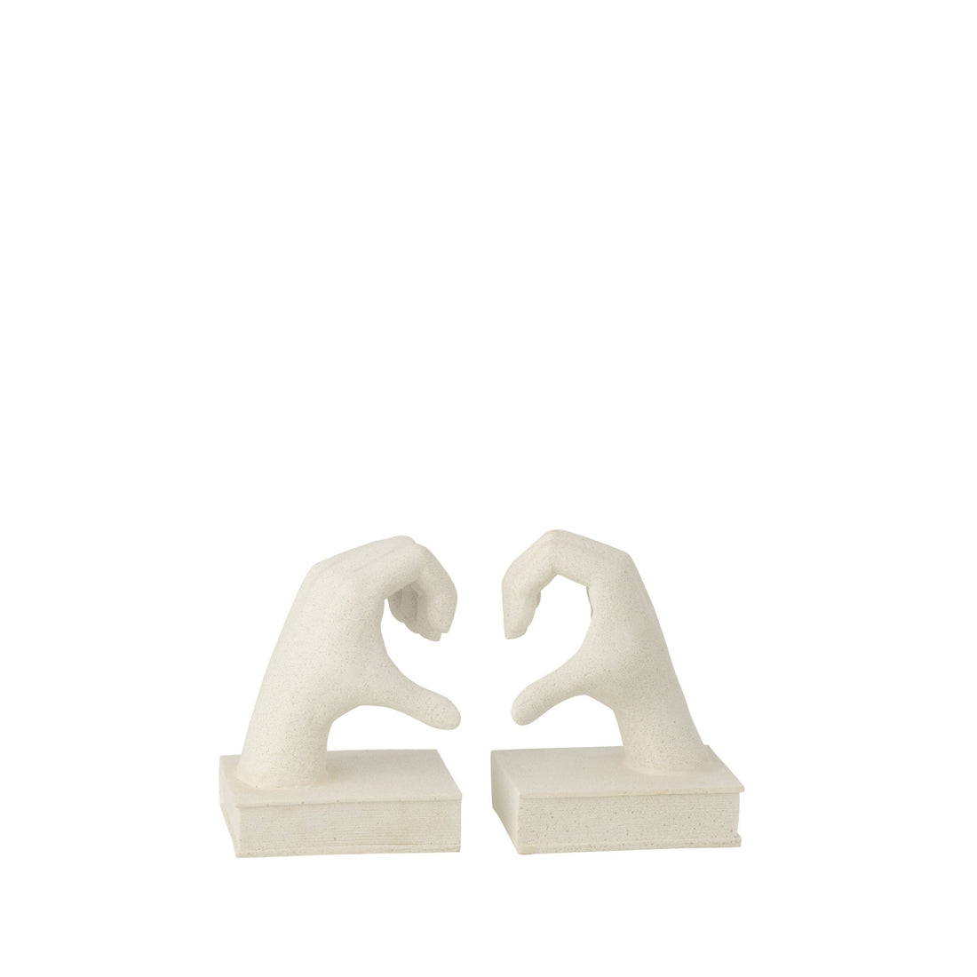 Set Van 2 Boekensteun Handen Love Polyresin Wit J-Line