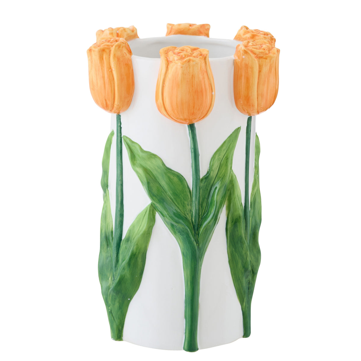 Vaas Tulp Keramiek Wit/Oranje Large J-Line