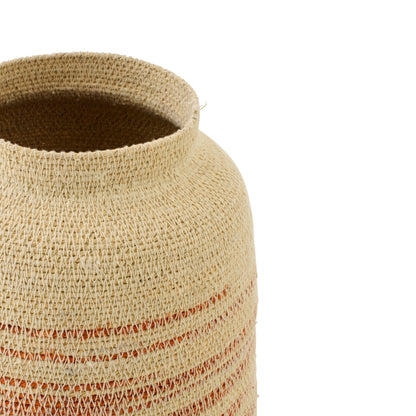 Mand Gestreept Zeegras Naturel/Donkeroranje J-Line