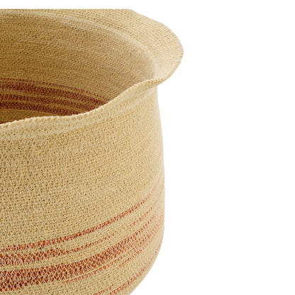 Set Van 2 Mand Gestreept Zeegras Naturel/Donkeroranje J-Line