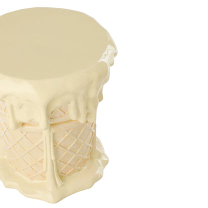 Bijzettafel Ijsje Polyresin Abrikoos/Beige J-Line