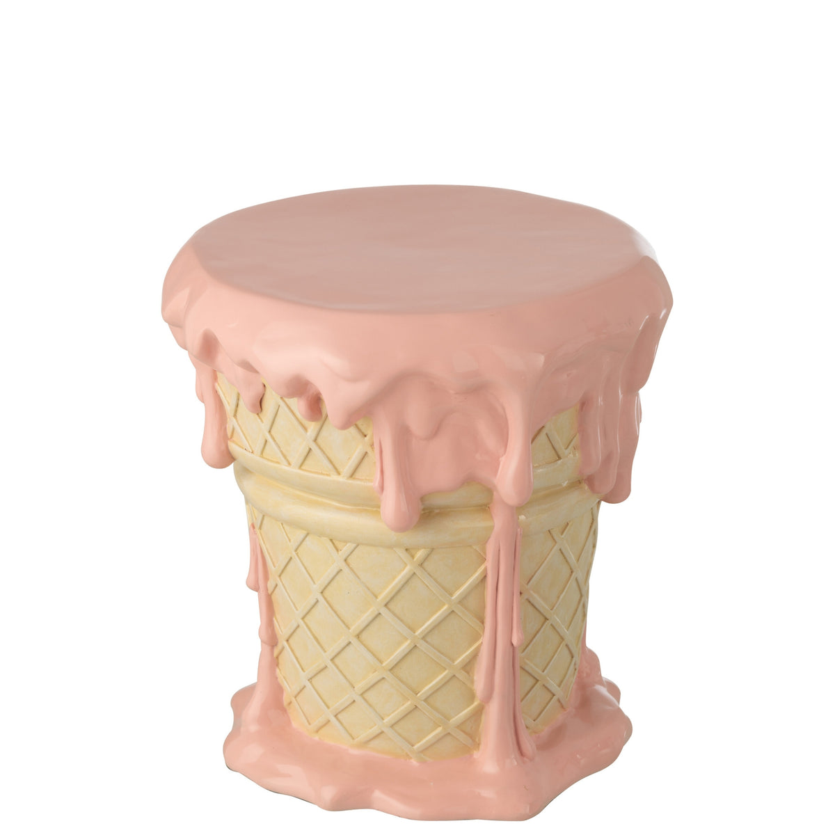 Bijzettafel Ijsje Polyresin Lichtroze/Beige J-Line