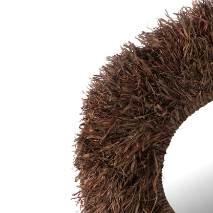 Wandspiegel Rond Sisal Donkerbruin J-Line
