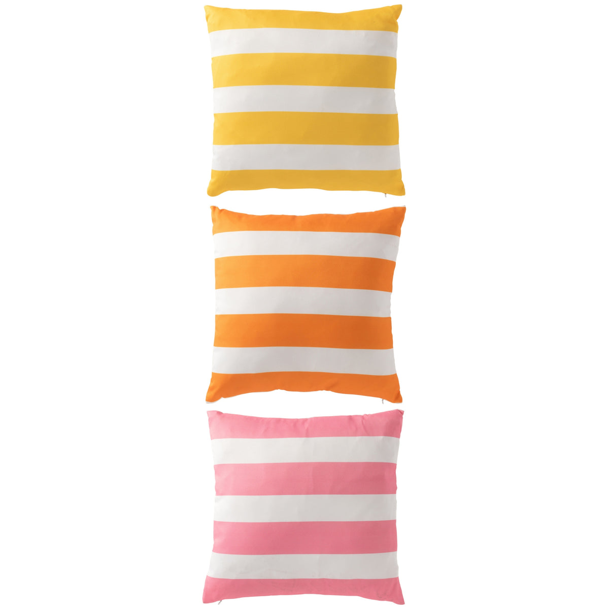 Kussen Buiten Vierkant Gestreept Polyester Multi Assortiment Van 3 J-Line