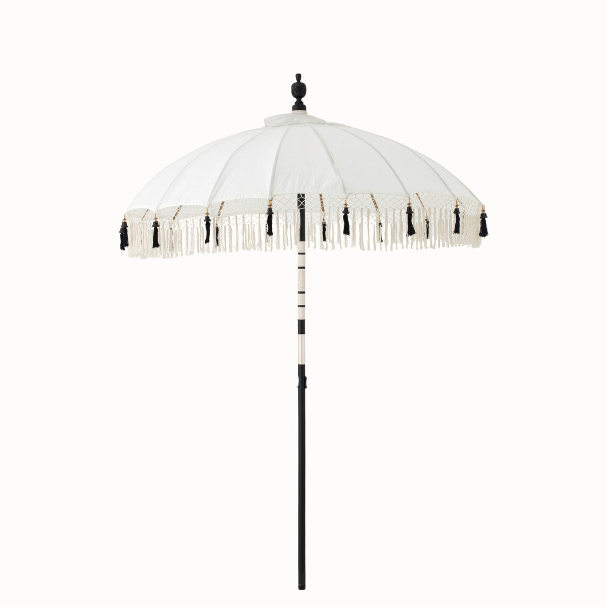 Parasol Flavie Hout/Katoen Ecru/Zwart J-Line