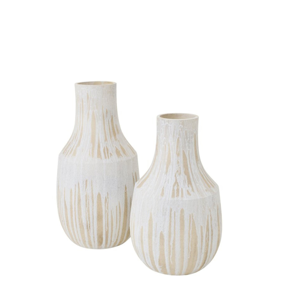 Vloervaas Keramiek Wit/Lichtbeige Large J-Line