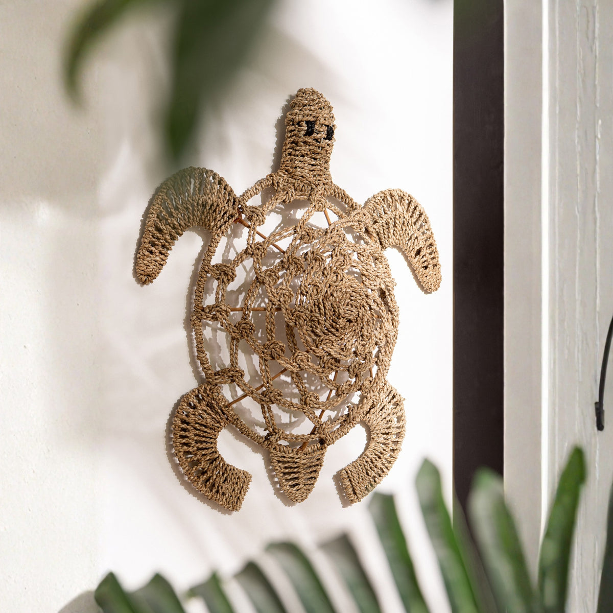 Set van 2 Wandobject Schildpad Zeegras Naturel J-Line