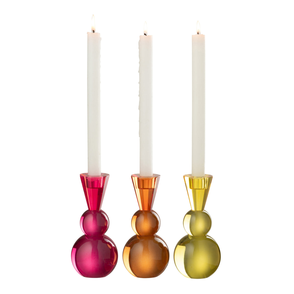 Kaarshouder Bal Glas Geel/Oranje Set van 3 J-Line