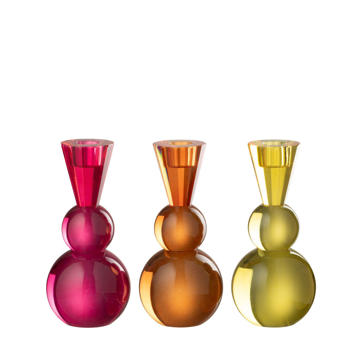 Kaarshouder Bal Glas Geel/Oranje Set van 3 J-Line