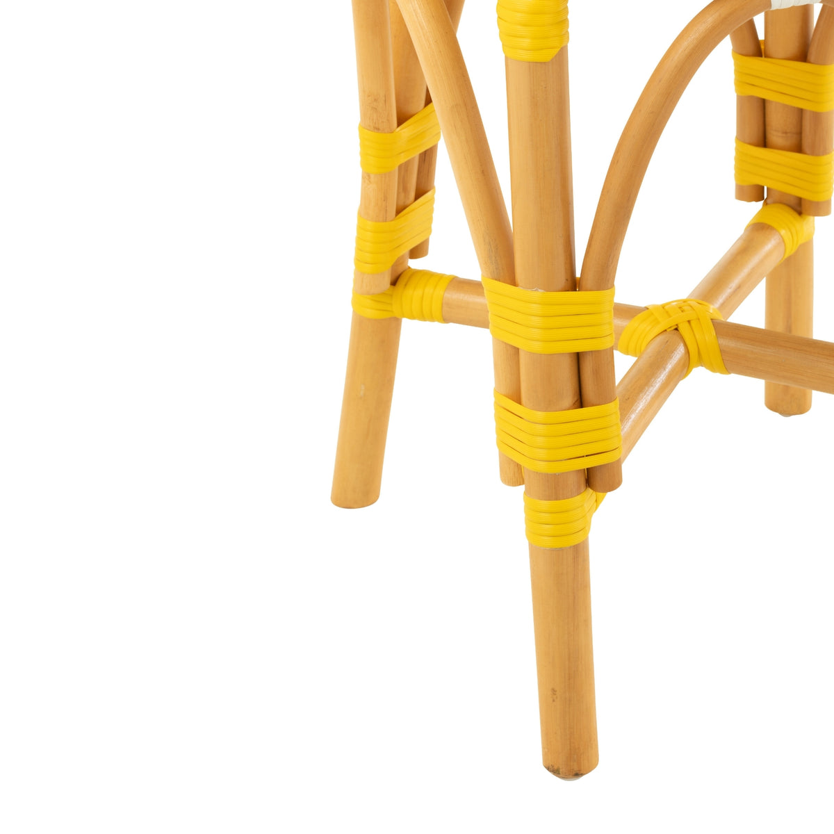 Outdoor Kruk Geo Rond Rotan Geel/Wit J-Line