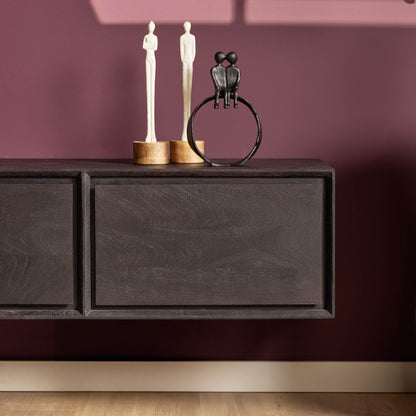 Zwevend TV-meubel Ambiance Mangohout Zwart 120cm Starfurn