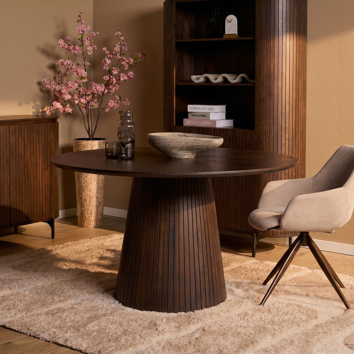 Eettafel Solana Mangohout Bruin Rond 150cm Starfurn