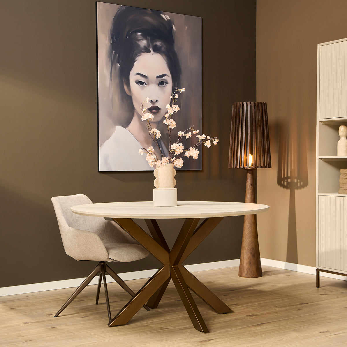 Eettafel Madison Mangohout Zand Rond 110cm Starfurn