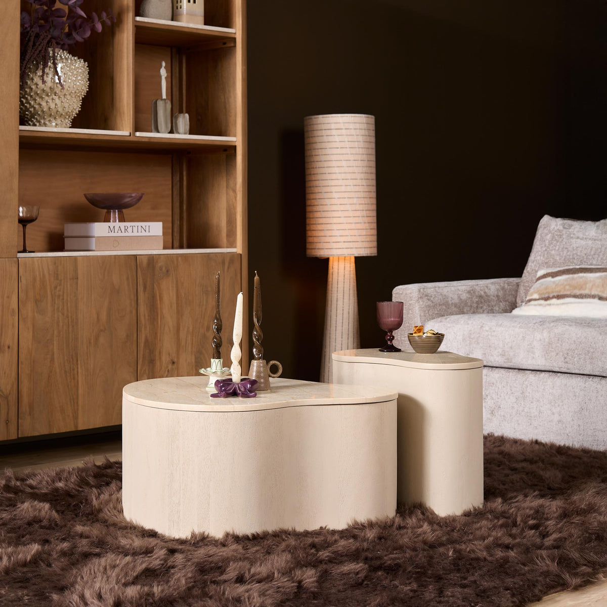 Salontafel Lovi Mangohout Zand 77cm Starfurn