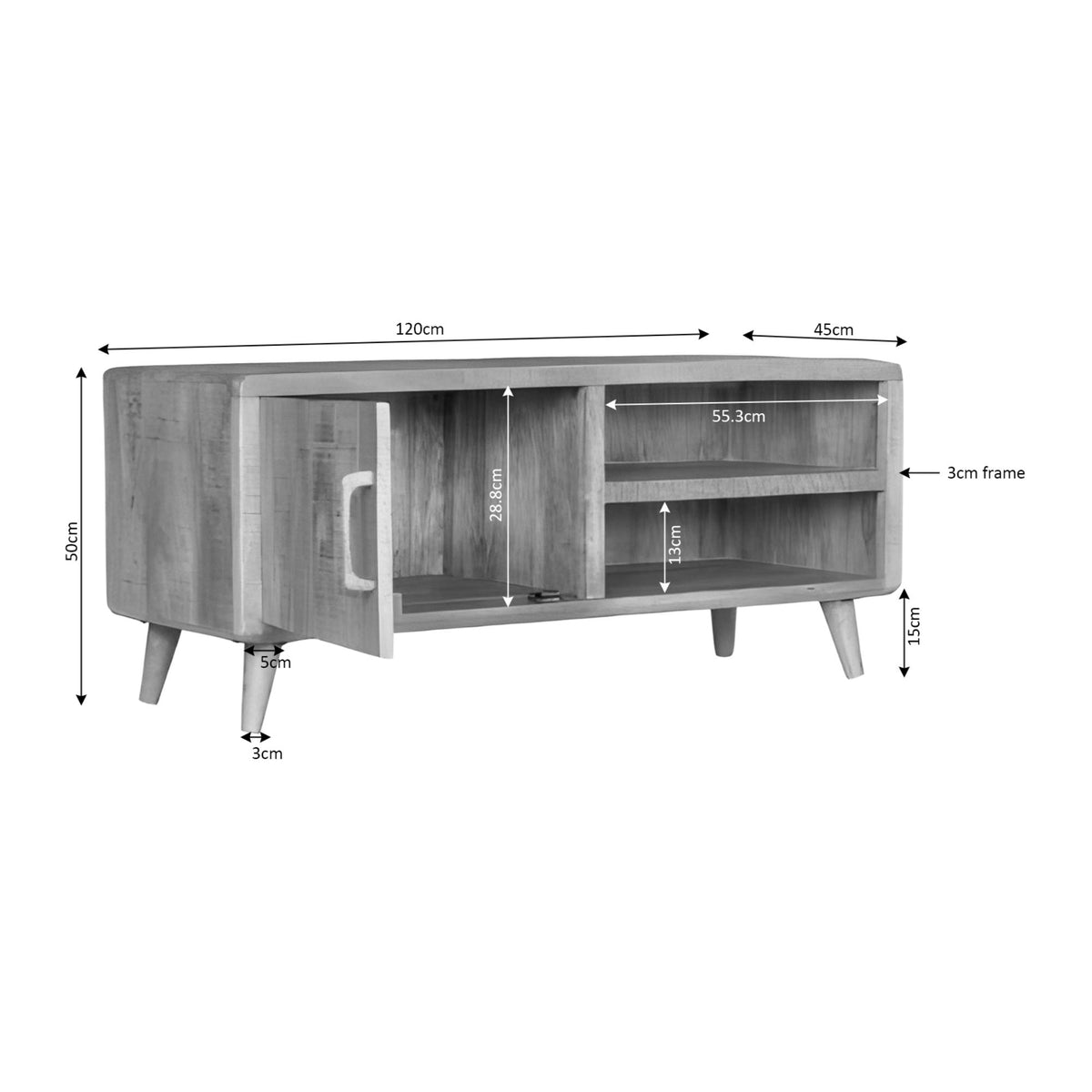 Dressoir Madison Mangohout Bruin 210cm Starfurn