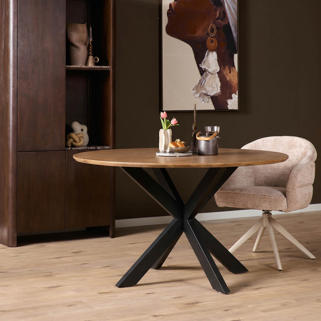 Eettafel Madison Mangohout Naturel Rond 150cm Starfurn