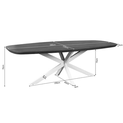 Eettafel Madison Mangohout Naturel Deens Ovaal 280cm Starfurn