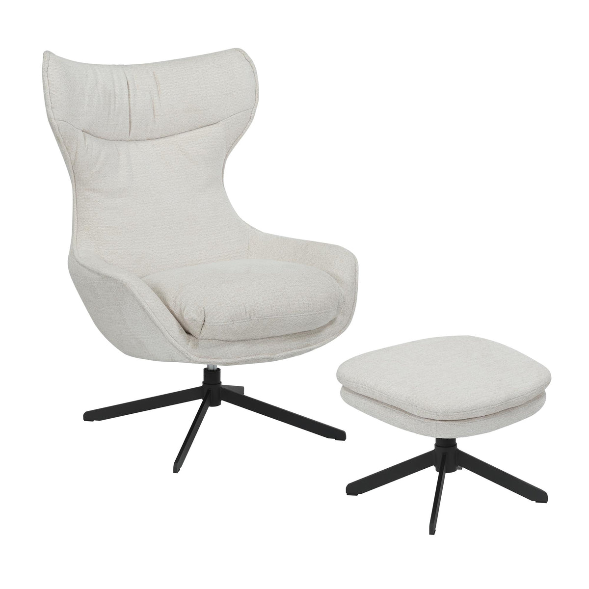 Fauteuil Olivia Draaibaar Stof Off White Starfurn
