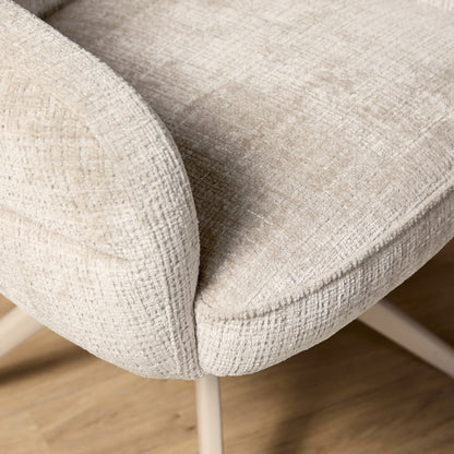 Eetkamerstoel Bella Stof Off White Met Armleuning Starfurn