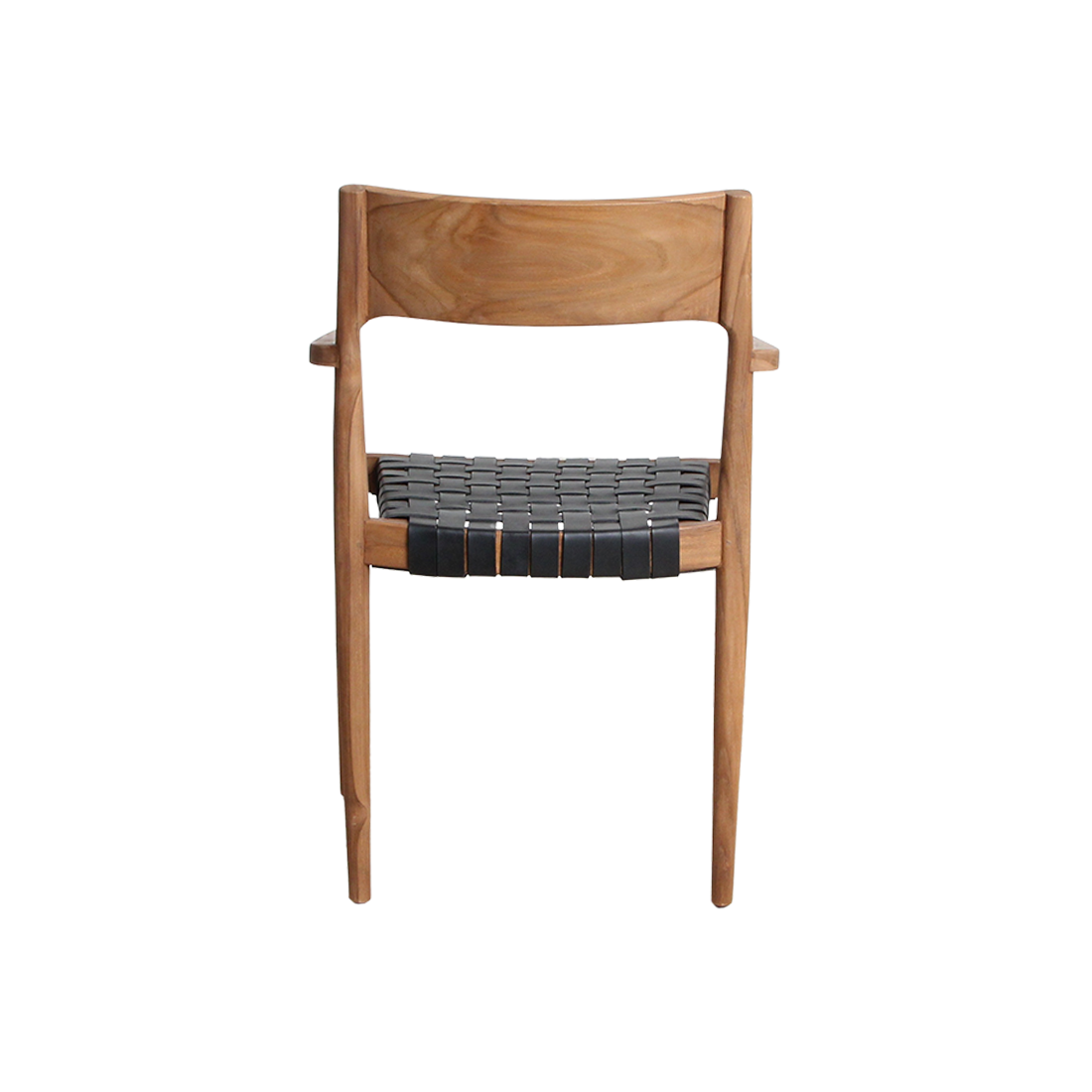 Freya Eetkamerstoel met Armleuning Leer Zwart Set van 2 Raw Materials