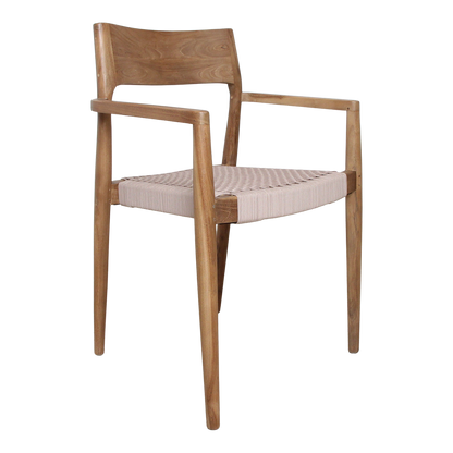 Freya Teakhouten Eetkamerstoel met Armleuning Naturel Set van 2 Raw Materials