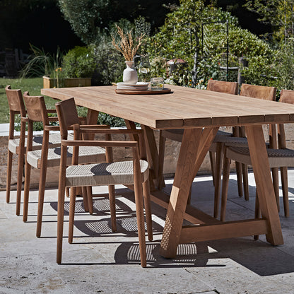 Freya Teakhouten Eetkamerstoel met Armleuning Naturel Set van 2 Raw Materials