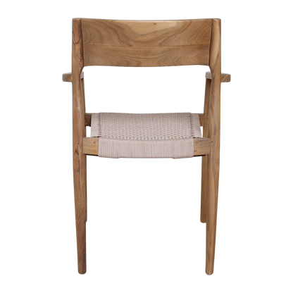 Freya Teakhouten Eetkamerstoel met Armleuning Naturel Set van 2 Raw Materials