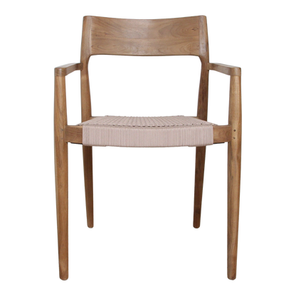 Freya Teakhouten Eetkamerstoel met Armleuning Naturel Set van 2 Raw Materials