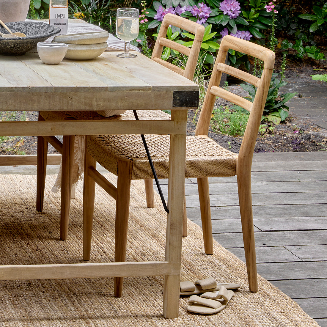Verano Terrasstoel zonder Armleuning Naturel Set van 2 Raw Materials