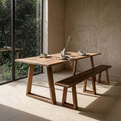 Teakhouten Eettafel Farmwood 240cm Raw Materials