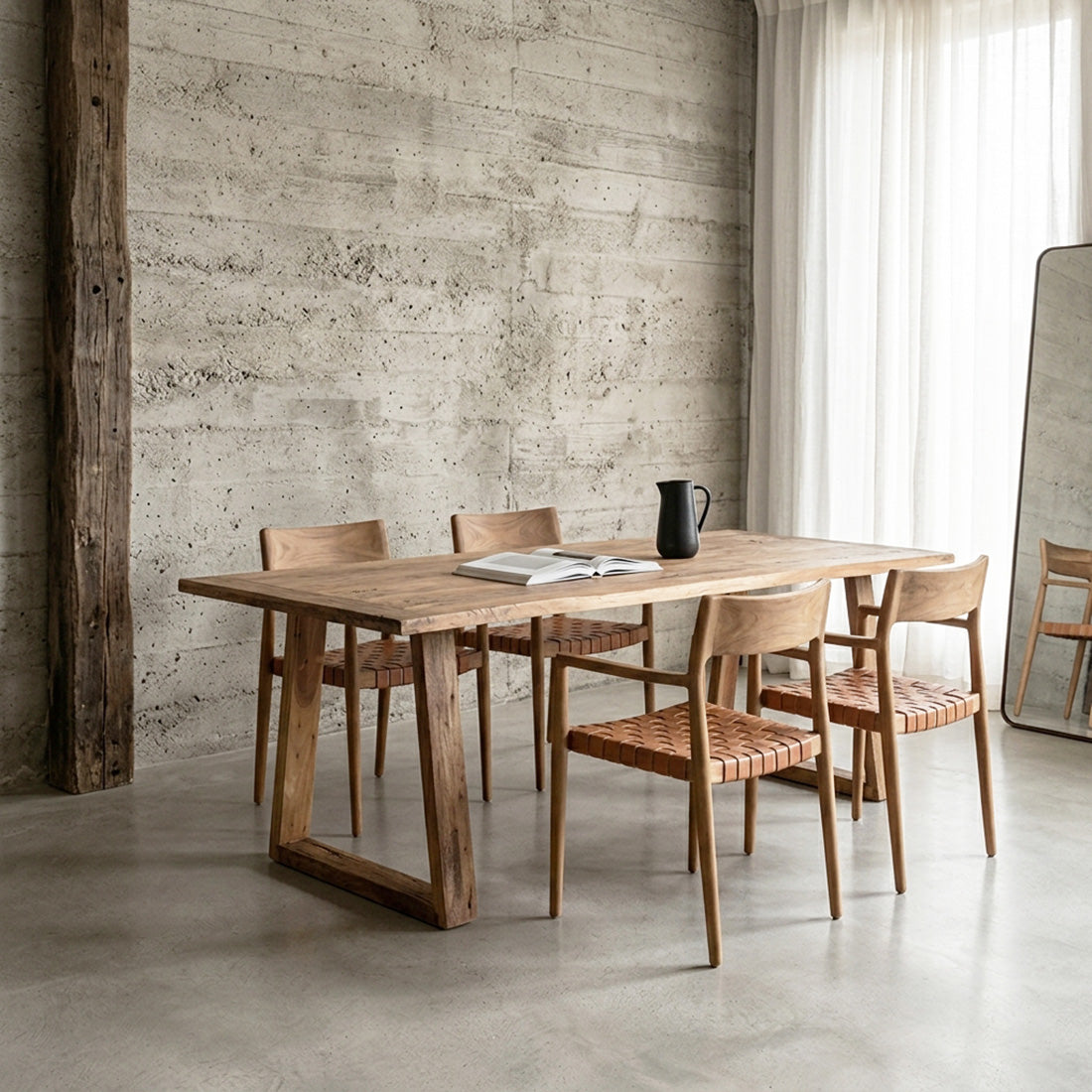 Teakhouten Eettafel Farmwood 240cm Raw Materials