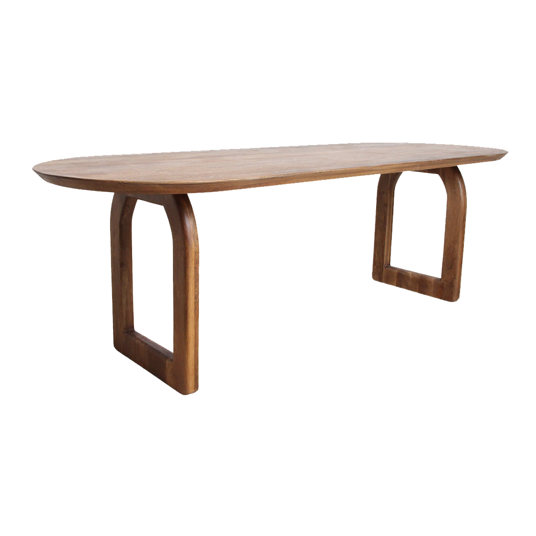 Bullnose Eettafel Open Bruin 180cm Raw Materials