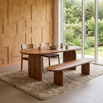 Bullnose Eettafel Gesloten Bruin 200cm Raw Materials