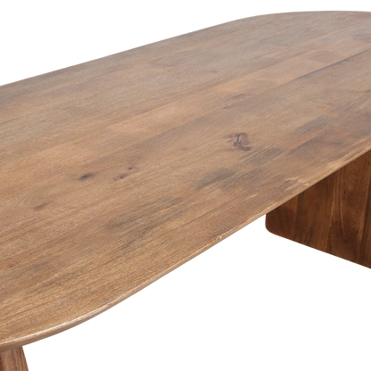 Bullnose Eettafel Gesloten Bruin 200cm Raw Materials